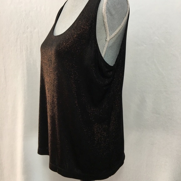 CHICO’S TRAVELERS Black/Bronze Sleeveless Knit Top - Picture 2 of 5
